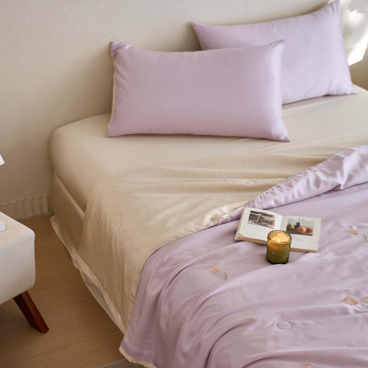 91家纺网 家纺一手货源 找家纺 （总）A+爱家（纪梵茜） 2026新款迷迭香李官奇大豆被兰精天丝夏被四件套莱赛尔绣花夏凉被凉感空调被