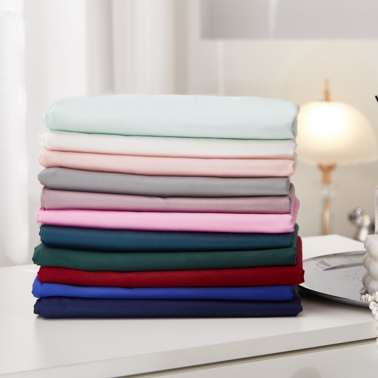 （总）晶缦家纺 2026新款全棉A类纯棉60支贡缎长绒棉纯色单枕套单品枕套枕套单件