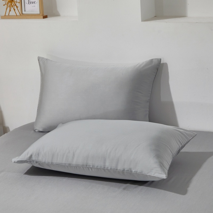 91家纺网 家纺一手货源 找家纺 晶缦家纺 2026新款全棉A类纯棉60支贡缎长绒棉纯色单枕套单品枕套枕套单件 琳琅-奥丁灰