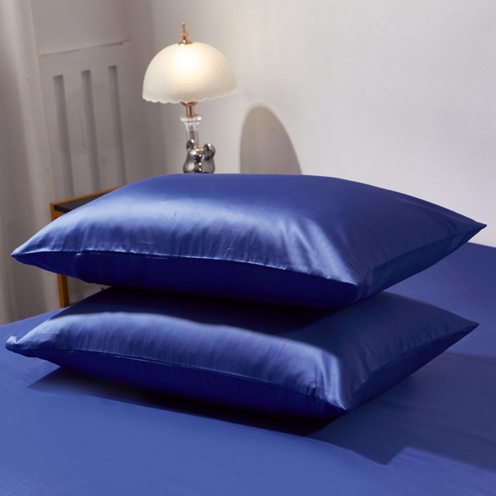 91家纺网 家纺一手货源 找家纺 晶缦家纺 2026新款全棉A类纯棉60支贡缎长绒棉纯色单枕套单品枕套枕套单件 琳琅-克莱因蓝