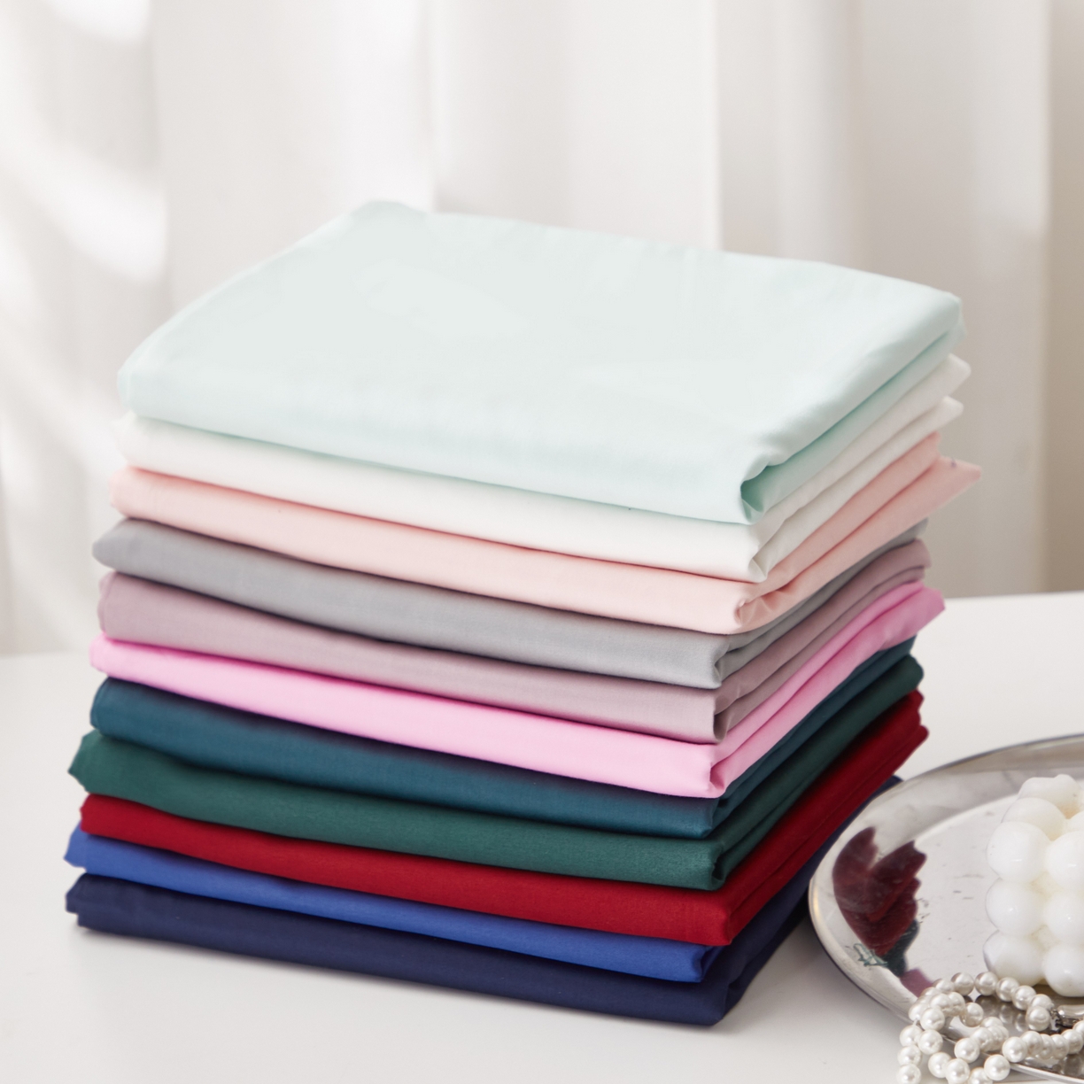 91家纺网 家纺一手货源 找家纺 晶缦家纺 2026新款全棉A类纯棉60支贡缎长绒棉纯色单枕套单品枕套枕套单件 组合图仅供展示不可下单