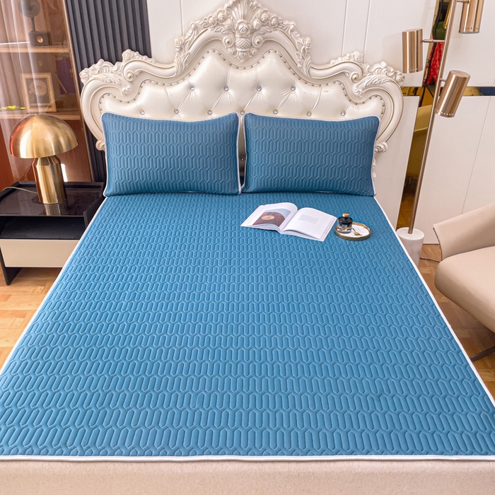 91家纺网 家纺一手货源 找家纺 （总）优雅星家纺 2026新款凉感丝乳胶凉席纯色系列