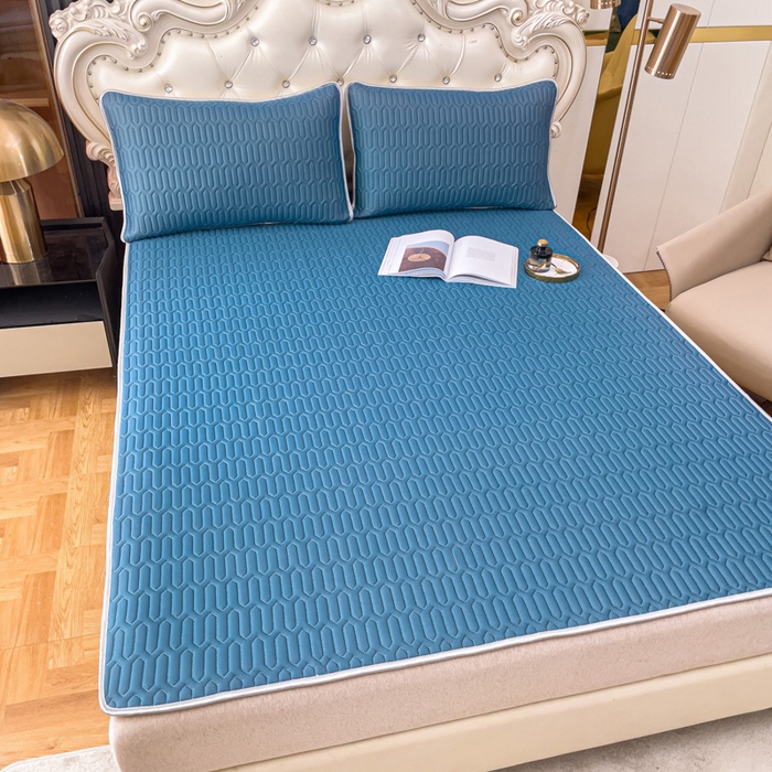 91家纺网 家纺一手货源 找家纺 （总）优雅星家纺 2026新款凉感丝乳胶凉席纯色系列