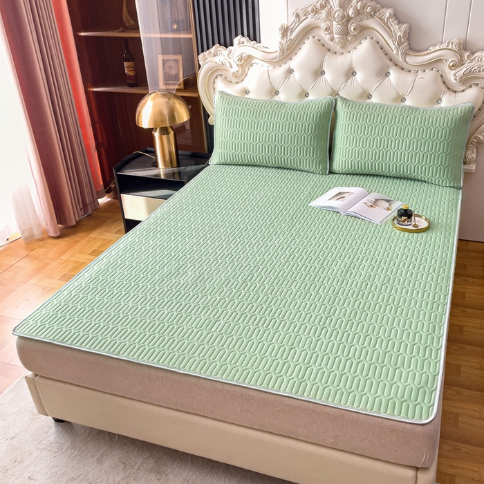 91家纺网 家纺一手货源 找家纺 （总）优雅星家纺 2026新款凉感丝乳胶凉席纯色系列