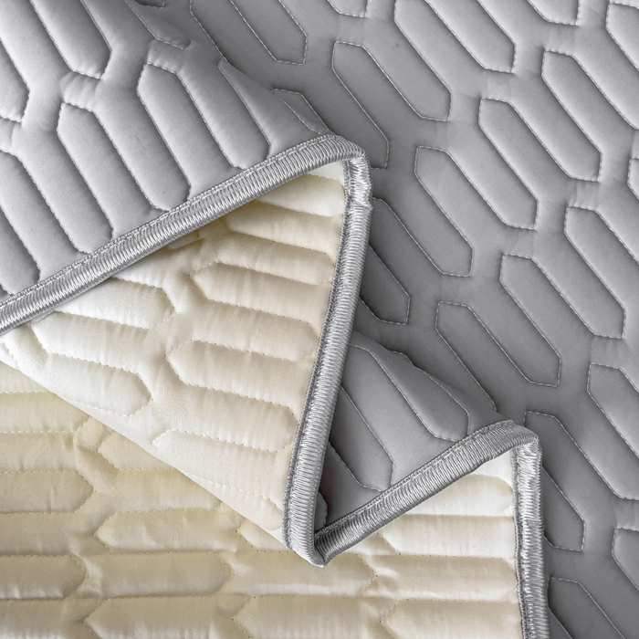 91家纺网 家纺一手货源 找家纺 优雅星家纺 2026新款凉感丝乳胶凉席纯色系列 高级灰