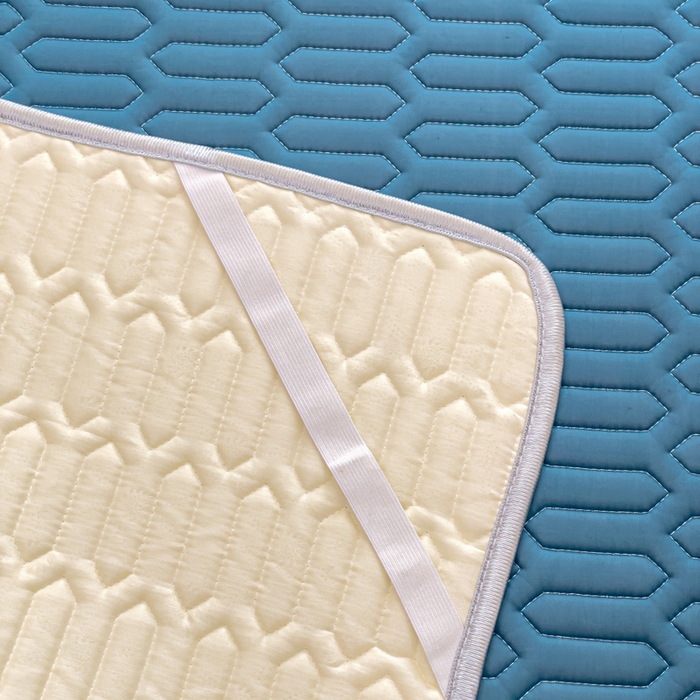 91家纺网 家纺一手货源 找家纺 优雅星家纺 2026新款凉感丝乳胶凉席纯色系列 宝石蓝