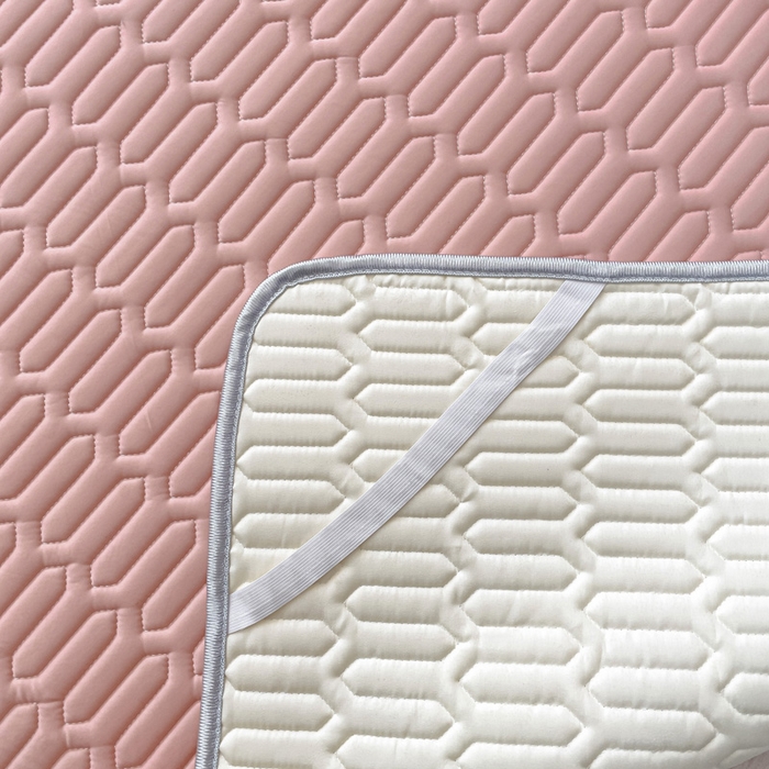 91家纺网 家纺一手货源 找家纺 优雅星家纺 2026新款凉感丝乳胶凉席纯色系列 藕粉