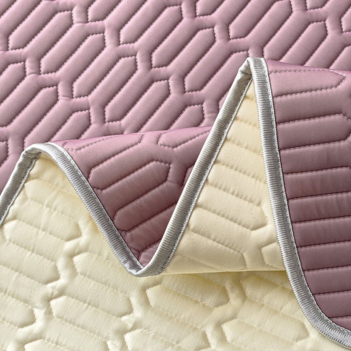 91家纺网 家纺一手货源 找家纺 优雅星家纺 2026新款凉感丝乳胶凉席纯色系列 轻奢紫