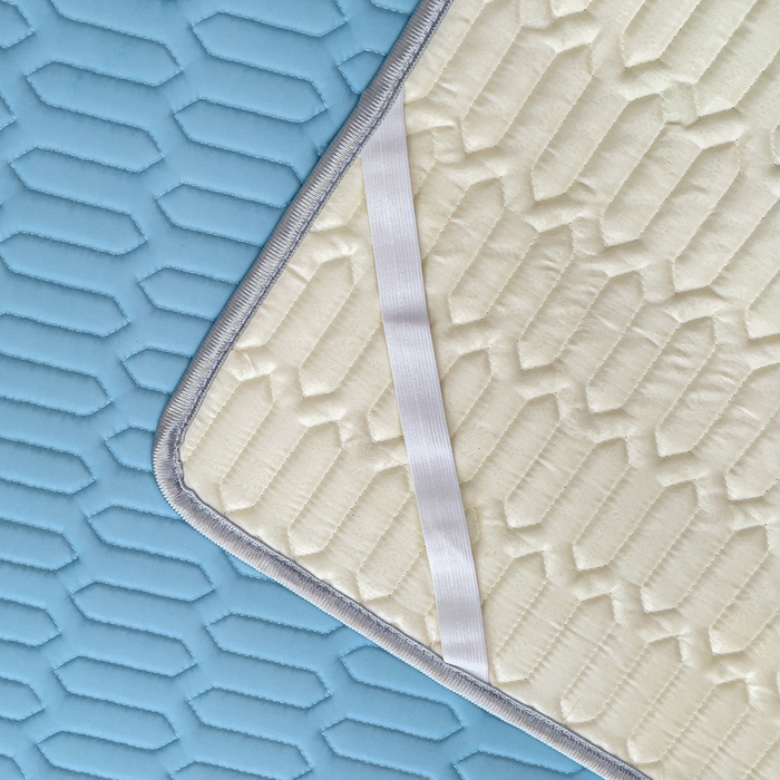 91家纺网 家纺一手货源 找家纺 优雅星家纺 2026新款凉感丝乳胶凉席纯色系列 天空蓝