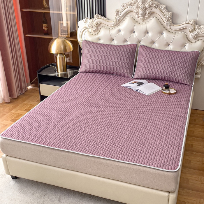 优雅星家纺 2026新款凉感丝乳胶凉席纯色系列 轻奢紫