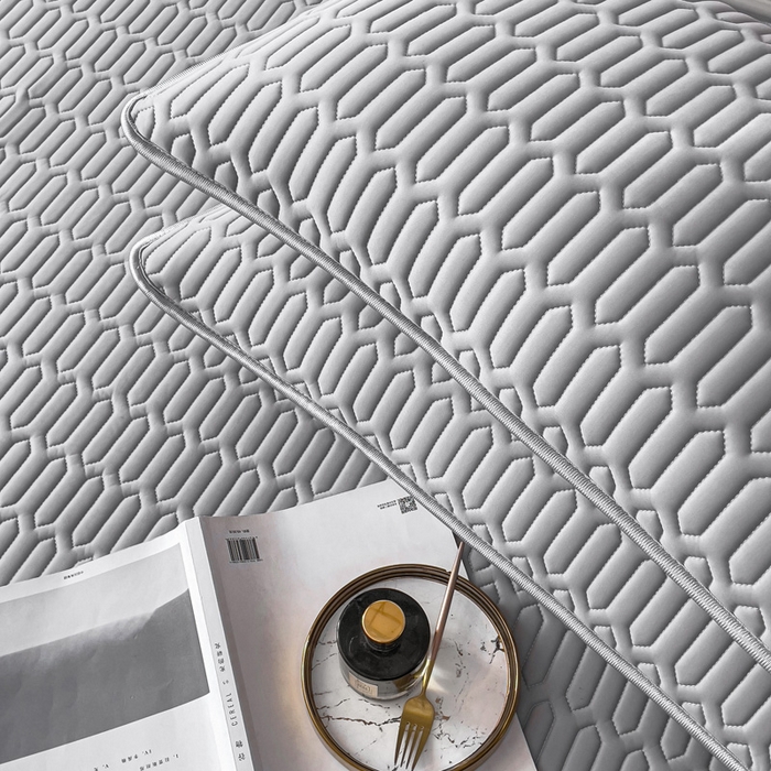 91家纺网 家纺一手货源 找家纺 优雅星家纺 2026新款凉感丝乳胶凉席纯色系列 高级灰