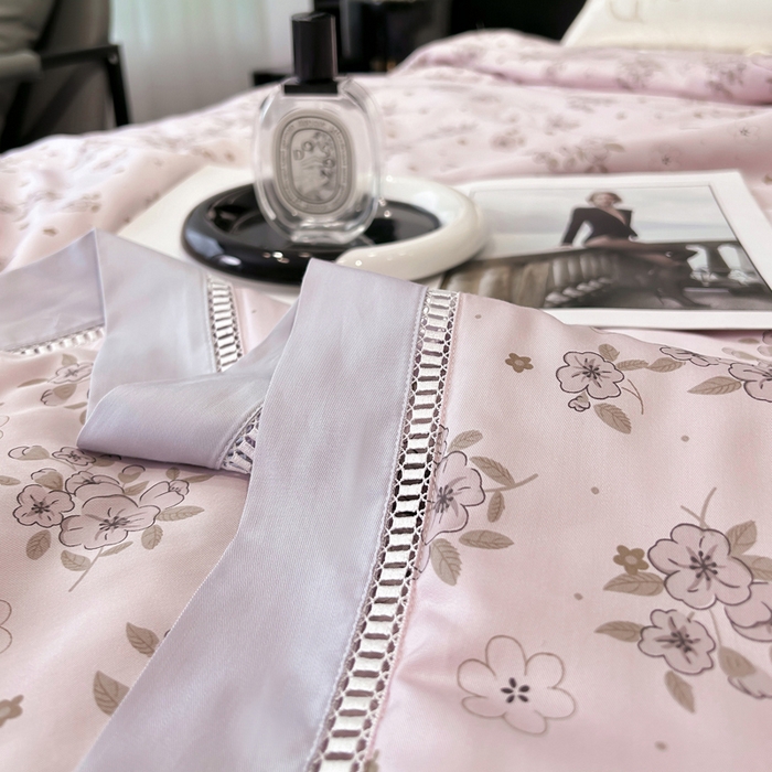 91家纺网 家纺一手货源 找家纺 （总）薇玛仕 2026新款茶小纤60S长绒棉印花镂空款蚕丝夏凉被空调被