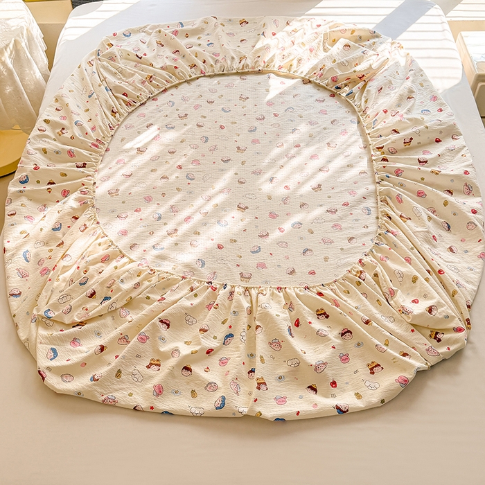 91家纺网 家纺一手货源 找家纺 九诺家纺 2026春夏新款丝柔棉小清新单床笠床罩保护套床笠单件床笠三件套 快乐伙伴