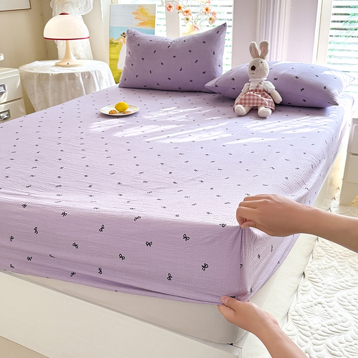 九诺家纺 2026春夏新款丝柔棉小清新单床笠床罩保护套床笠单件床笠三件套 浪漫心动