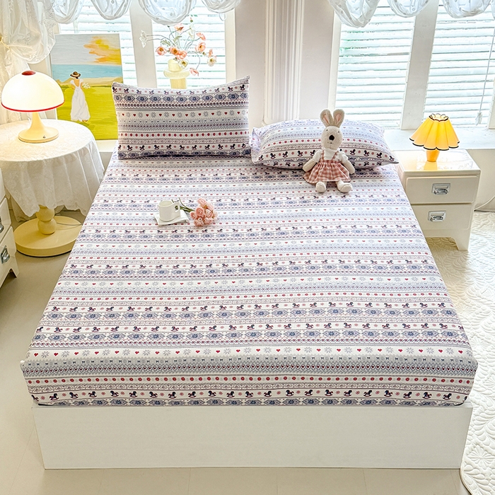 91家纺网 家纺一手货源 找家纺 九诺家纺 2026春夏新款丝柔棉小清新单床笠床罩保护套床笠单件床笠三件套 马上有福