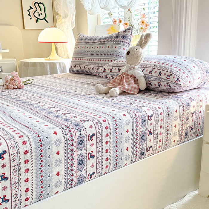 91家纺网 家纺一手货源 找家纺 九诺家纺 2026春夏新款丝柔棉小清新单床笠床罩保护套床笠单件床笠三件套 马上有福