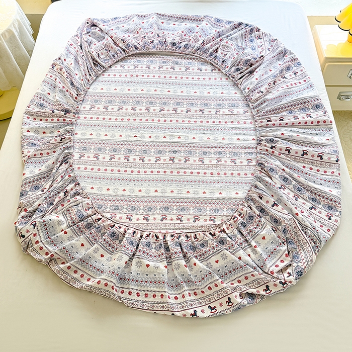 91家纺网 家纺一手货源 找家纺 九诺家纺 2026春夏新款丝柔棉小清新单床笠床罩保护套床笠单件床笠三件套 马上有福