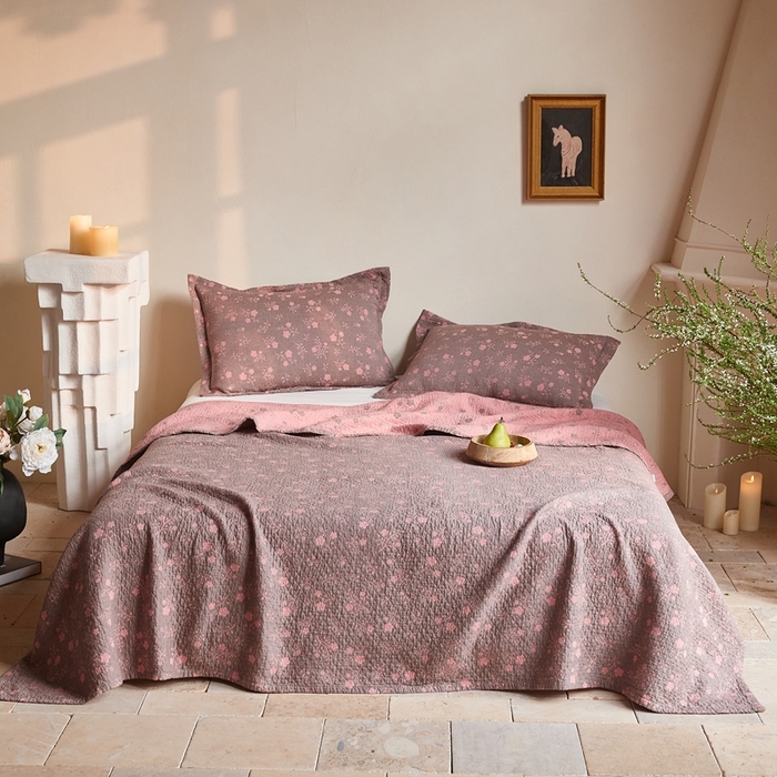 沐瑟家纺 2026新款床盖三件套 梅花-粉色