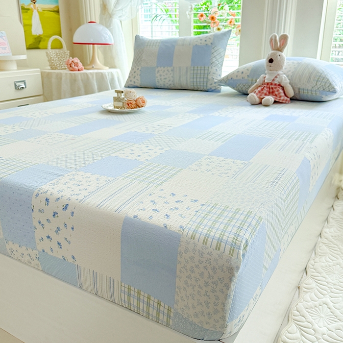 91家纺网 家纺一手货源 找家纺 九诺家纺 2026春夏新款丝柔棉小清新单床笠床罩保护套床笠单件床笠三件套 南笙假日