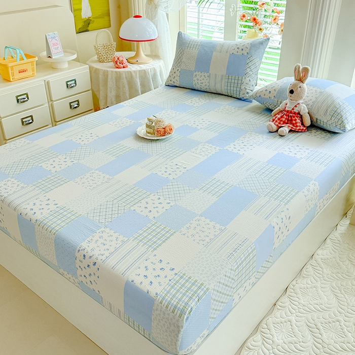 91家纺网 家纺一手货源 找家纺 九诺家纺 2026春夏新款丝柔棉小清新单床笠床罩保护套床笠单件床笠三件套 南笙假日