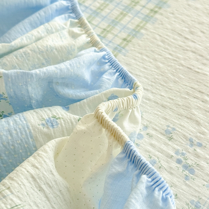 91家纺网 家纺一手货源 找家纺 九诺家纺 2026春夏新款丝柔棉小清新单床笠床罩保护套床笠单件床笠三件套 南笙假日