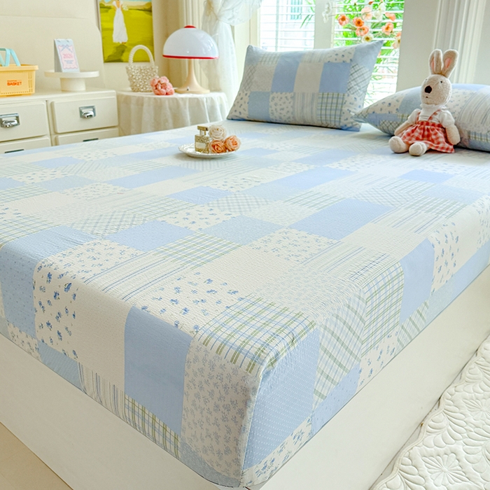 91家纺网 家纺一手货源 找家纺 九诺家纺 2026春夏新款丝柔棉小清新单床笠床罩保护套床笠单件床笠三件套 南笙假日