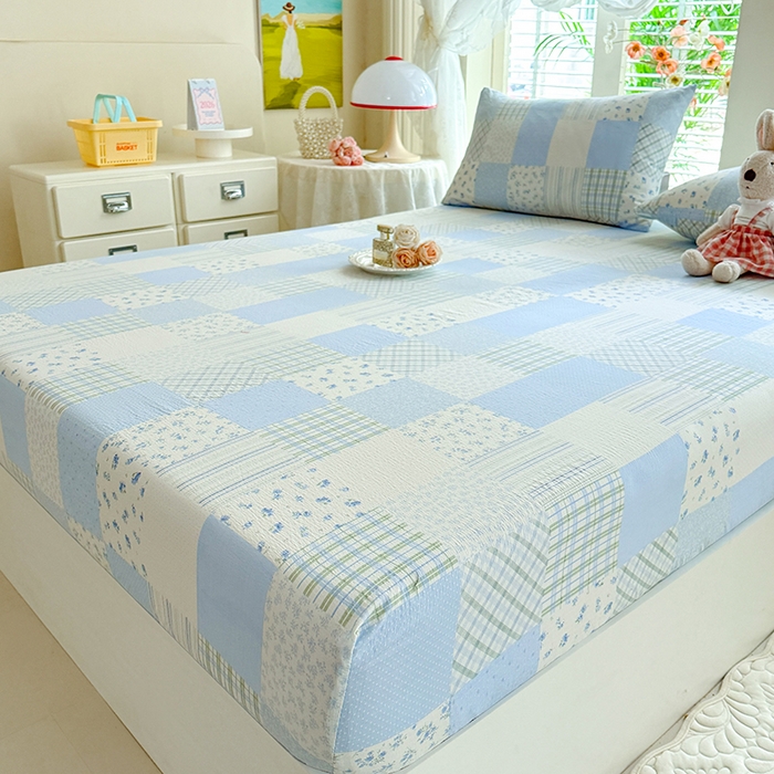 91家纺网 家纺一手货源 找家纺 九诺家纺 2026春夏新款丝柔棉小清新单床笠床罩保护套床笠单件床笠三件套 南笙假日