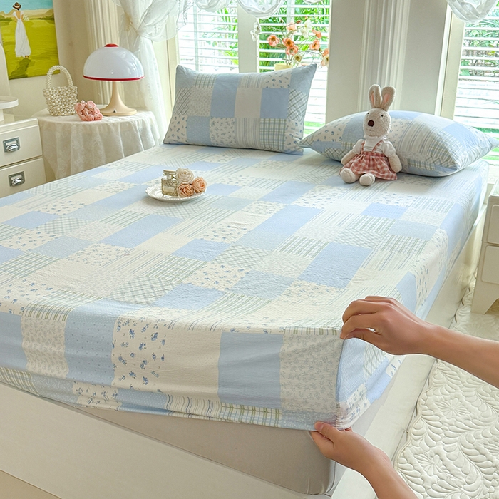 九诺家纺 2026春夏新款丝柔棉小清新单床笠床罩保护套床笠单件床笠三件套 南笙假日