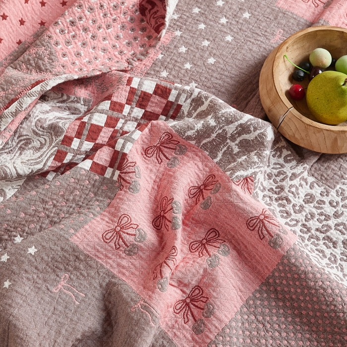 91家纺网 家纺一手货源 找家纺 沐瑟家纺 2026新款床盖三件套 拼接格