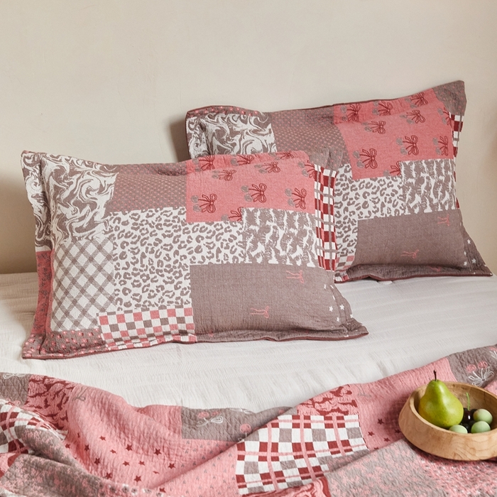 91家纺网 家纺一手货源 找家纺 沐瑟家纺 2026新款床盖三件套 拼接格