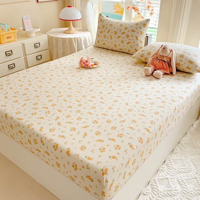 91家纺网 家纺一手货源 找家纺 九诺家纺 2026春夏新款丝柔棉小清新单床笠床罩保护套床笠单件床笠三件套 欧若拉