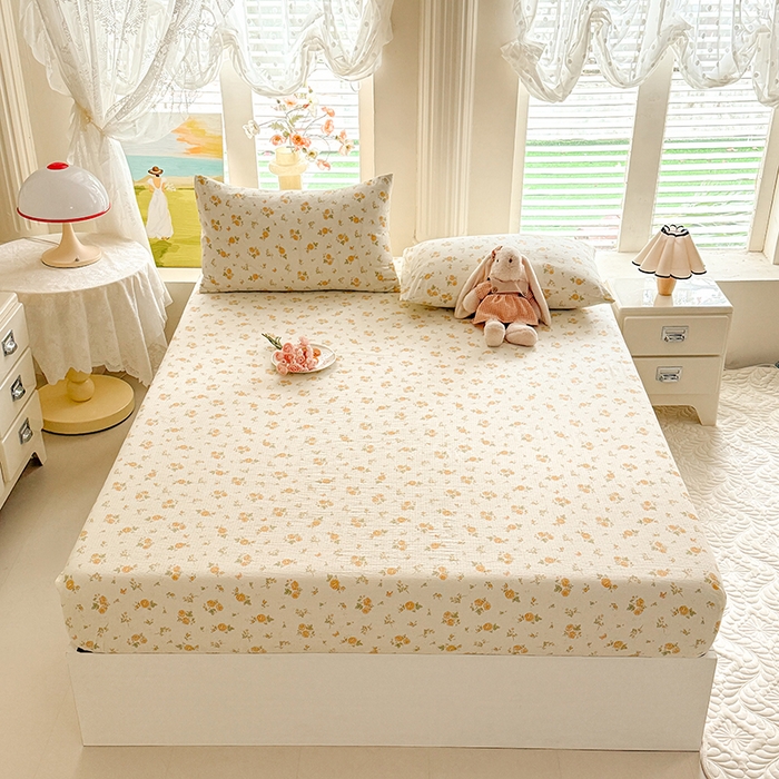 91家纺网 家纺一手货源 找家纺 九诺家纺 2026春夏新款丝柔棉小清新单床笠床罩保护套床笠单件床笠三件套 欧若拉