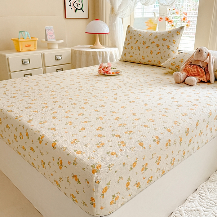 91家纺网 家纺一手货源 找家纺 九诺家纺 2026春夏新款丝柔棉小清新单床笠床罩保护套床笠单件床笠三件套 欧若拉