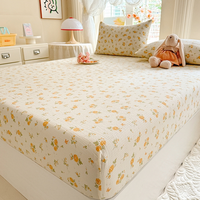 91家纺网 家纺一手货源 找家纺 九诺家纺 2026春夏新款丝柔棉小清新单床笠床罩保护套床笠单件床笠三件套 欧若拉