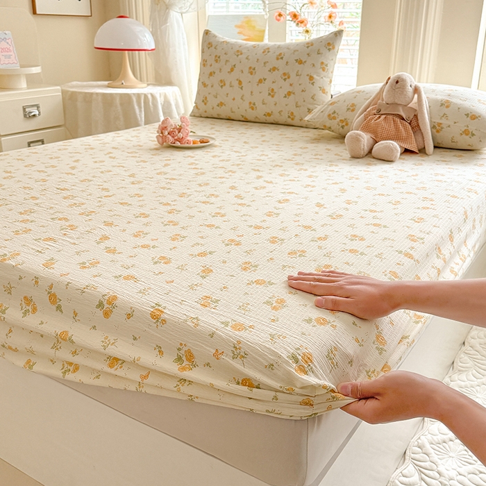 91家纺网 家纺一手货源 找家纺 九诺家纺 2026春夏新款丝柔棉小清新单床笠床罩保护套床笠单件床笠三件套 欧若拉