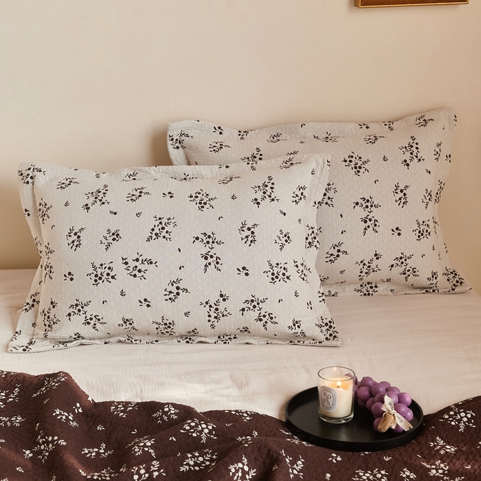 91家纺网 家纺一手货源 找家纺 沐瑟家纺 2026新款床盖三件套 小碎花-白色