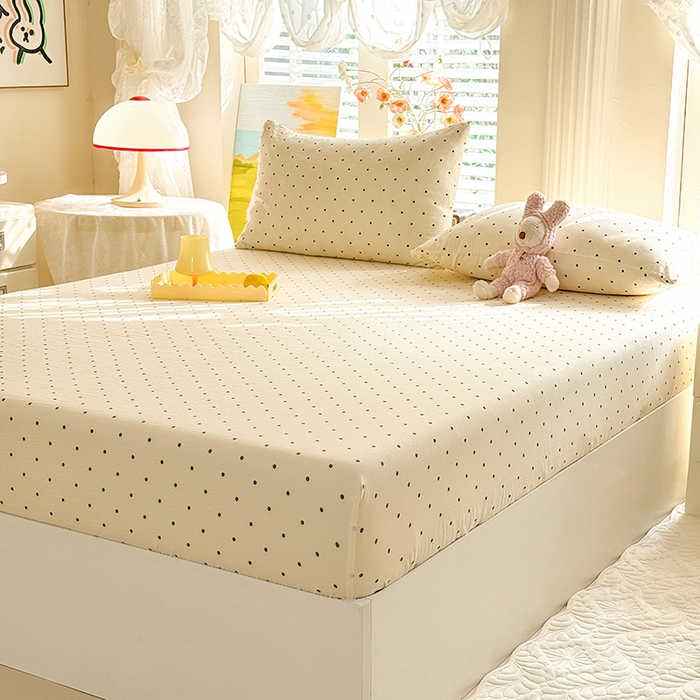 91家纺网 家纺一手货源 找家纺 九诺家纺 2026春夏新款丝柔棉小清新单床笠床罩保护套床笠单件床笠三件套 少女情节