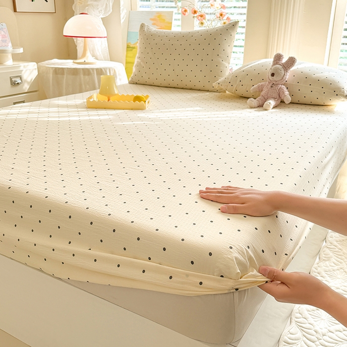 91家纺网 家纺一手货源 找家纺 九诺家纺 2026春夏新款丝柔棉小清新单床笠床罩保护套床笠单件床笠三件套 少女情节