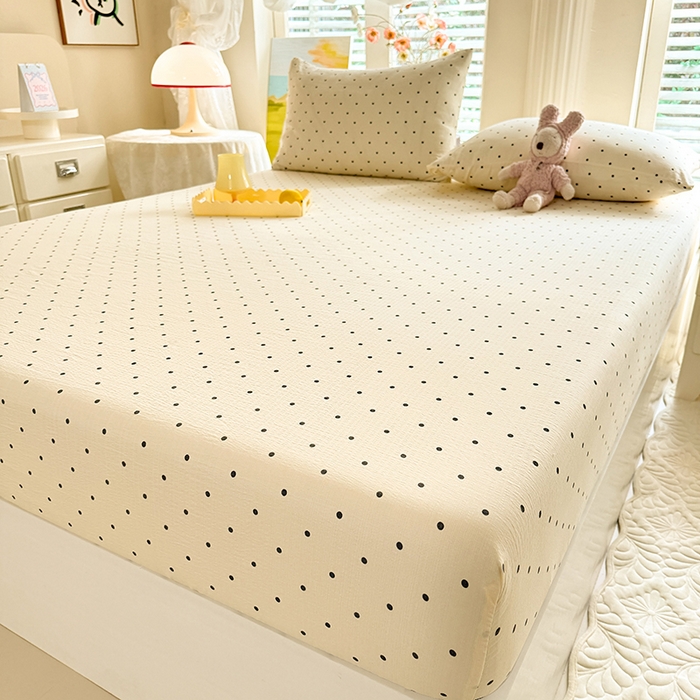 91家纺网 家纺一手货源 找家纺 九诺家纺 2026春夏新款丝柔棉小清新单床笠床罩保护套床笠单件床笠三件套 少女情节