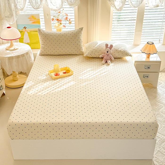 91家纺网 家纺一手货源 找家纺 九诺家纺 2026春夏新款丝柔棉小清新单床笠床罩保护套床笠单件床笠三件套 少女情节