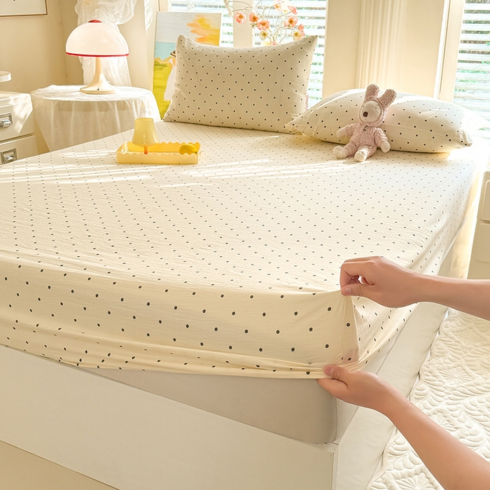 九诺家纺 2026春夏新款丝柔棉小清新单床笠床罩保护套床笠单件床笠三件套 少女情节