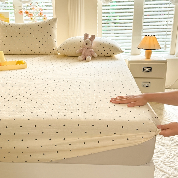 91家纺网 家纺一手货源 找家纺 九诺家纺 2026春夏新款丝柔棉小清新单床笠床罩保护套床笠单件床笠三件套 少女情节