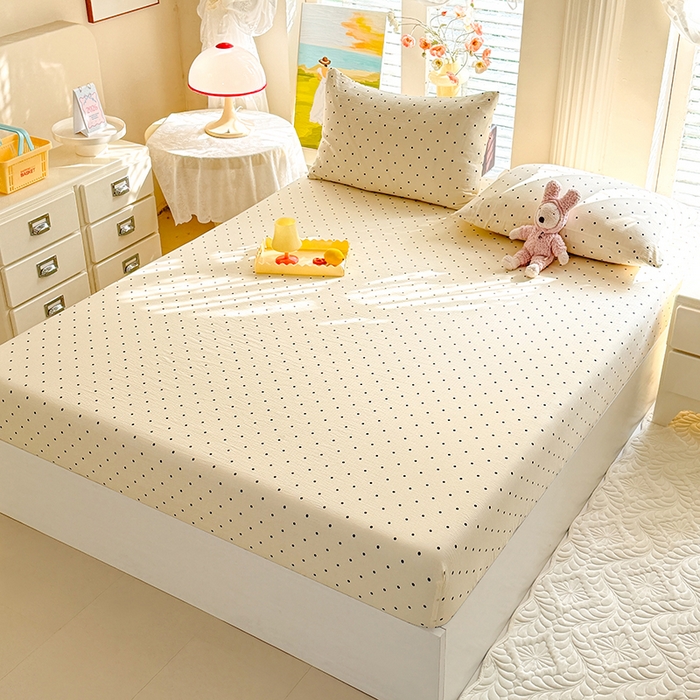 91家纺网 家纺一手货源 找家纺 九诺家纺 2026春夏新款丝柔棉小清新单床笠床罩保护套床笠单件床笠三件套 少女情节