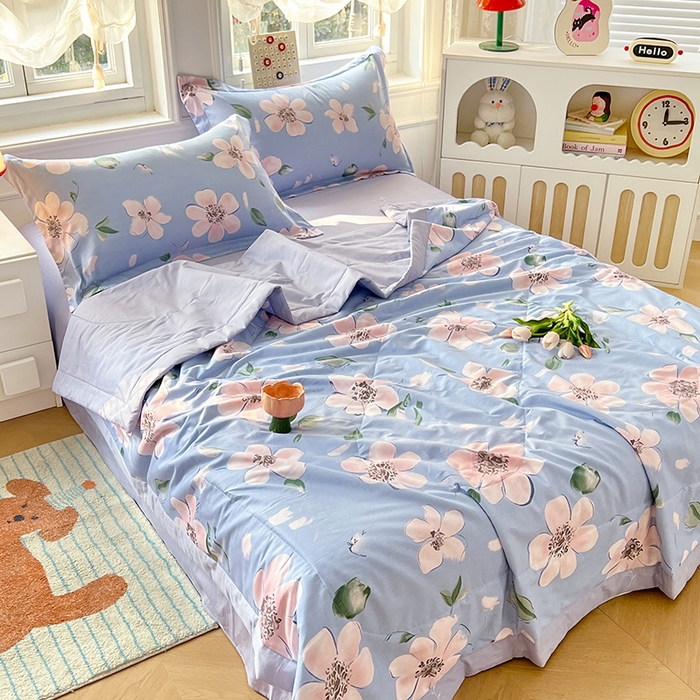 91家纺网 家纺一手货源 找家纺 VIP被业 2026新款新疆棉里外棉全棉空调被夏被夏凉被四件套 春不晚