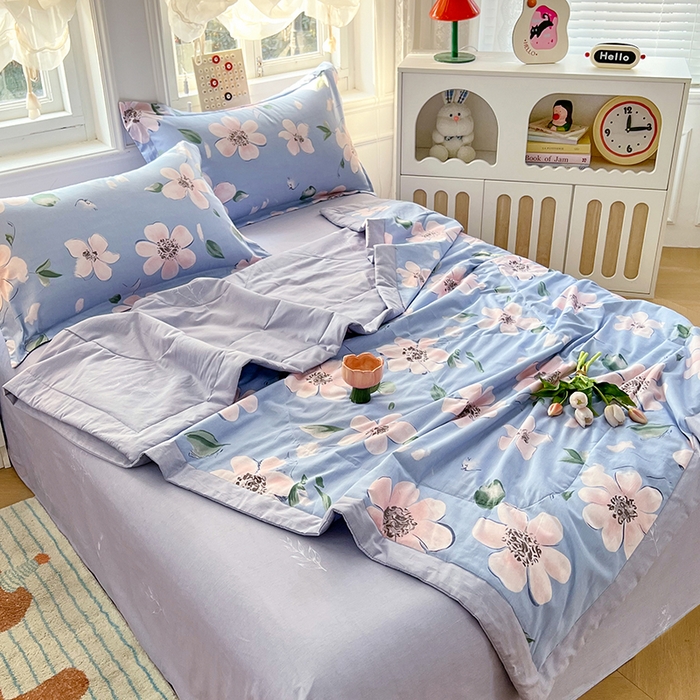 91家纺网 家纺一手货源 找家纺 VIP被业 2026新款新疆棉里外棉全棉空调被夏被夏凉被四件套 春不晚