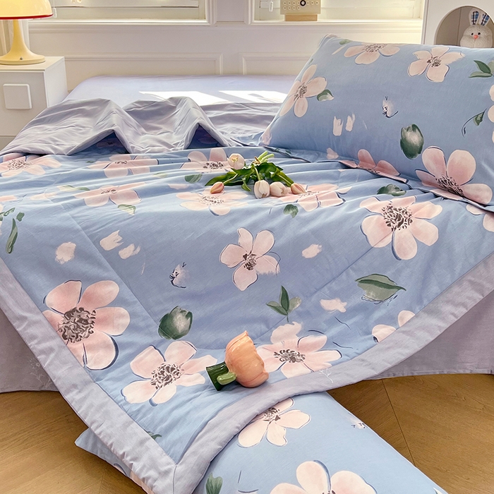 91家纺网 家纺一手货源 找家纺 VIP被业 2026新款新疆棉里外棉全棉空调被夏被夏凉被四件套 春不晚