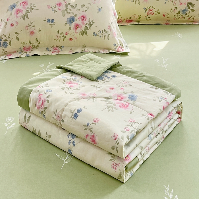 91家纺网 家纺一手货源 找家纺 VIP被业 2026新款新疆棉里外棉全棉空调被夏被夏凉被四件套 红昭愿