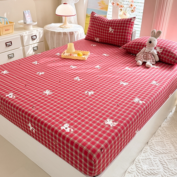 91家纺网 家纺一手货源 找家纺 九诺家纺 2026春夏新款丝柔棉小清新单床笠床罩保护套床笠单件床笠三件套 幸福飞马