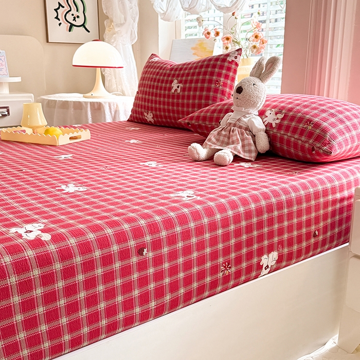 91家纺网 家纺一手货源 找家纺 九诺家纺 2026春夏新款丝柔棉小清新单床笠床罩保护套床笠单件床笠三件套 幸福飞马