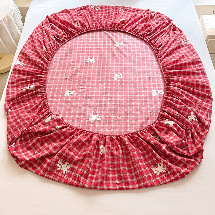 91家纺网 家纺一手货源 找家纺 九诺家纺 2026春夏新款丝柔棉小清新单床笠床罩保护套床笠单件床笠三件套 幸福飞马